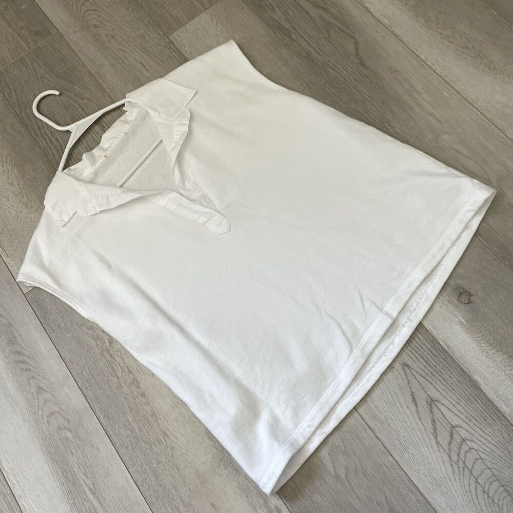 Starkx Collared Top cotton polo sleeveless womens White (large) contemporary